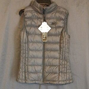 32 Degrees Kids Silver Puffer Vest With Packing Pouch